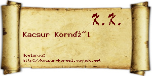 Kacsur Kornél névjegykártya