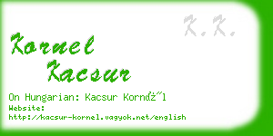 kornel kacsur business card